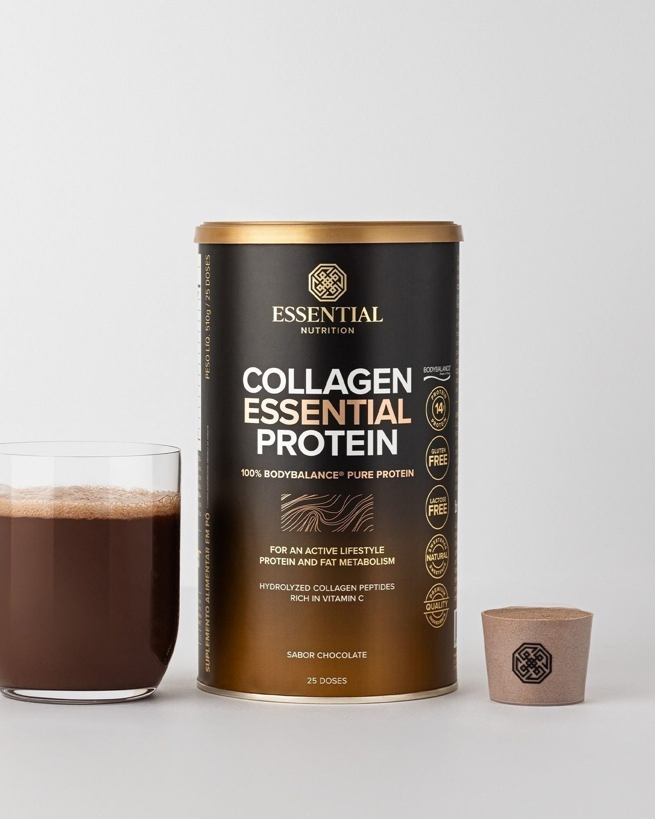 Collagen Essential Protein Chocolate Lata 510g | 25 doses